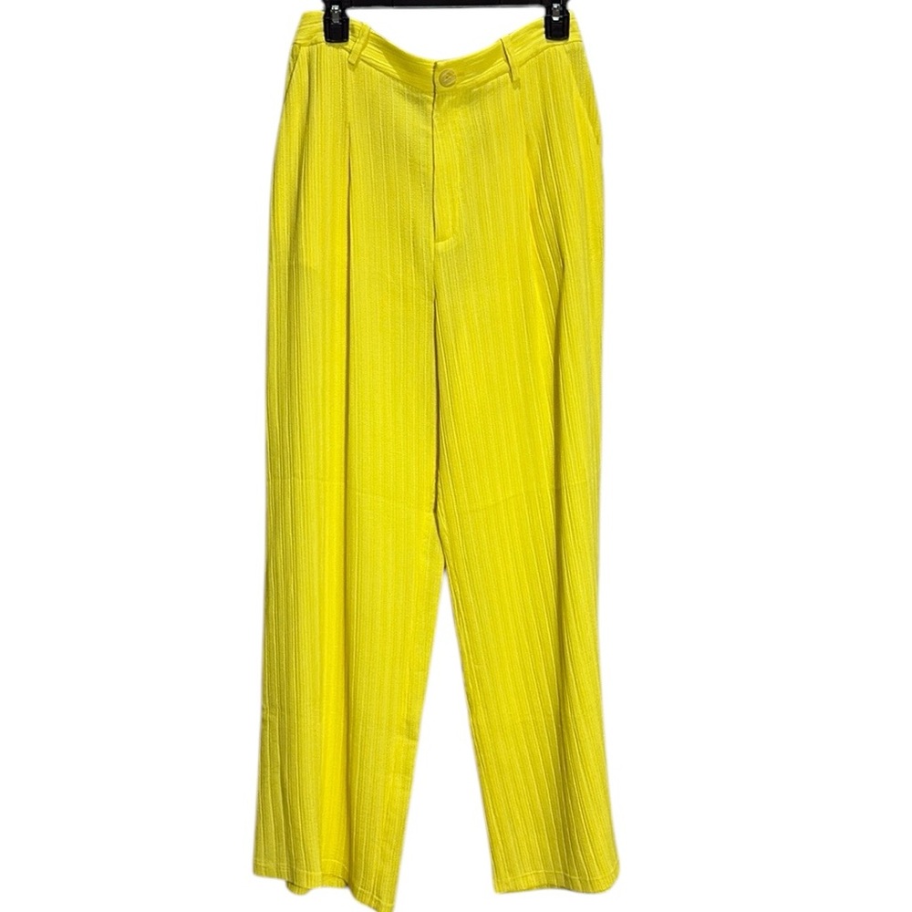 Lapointe Wide Leg Sunglow Yellow Dress Trouser Pants Viscose Silk Blend Unlined
